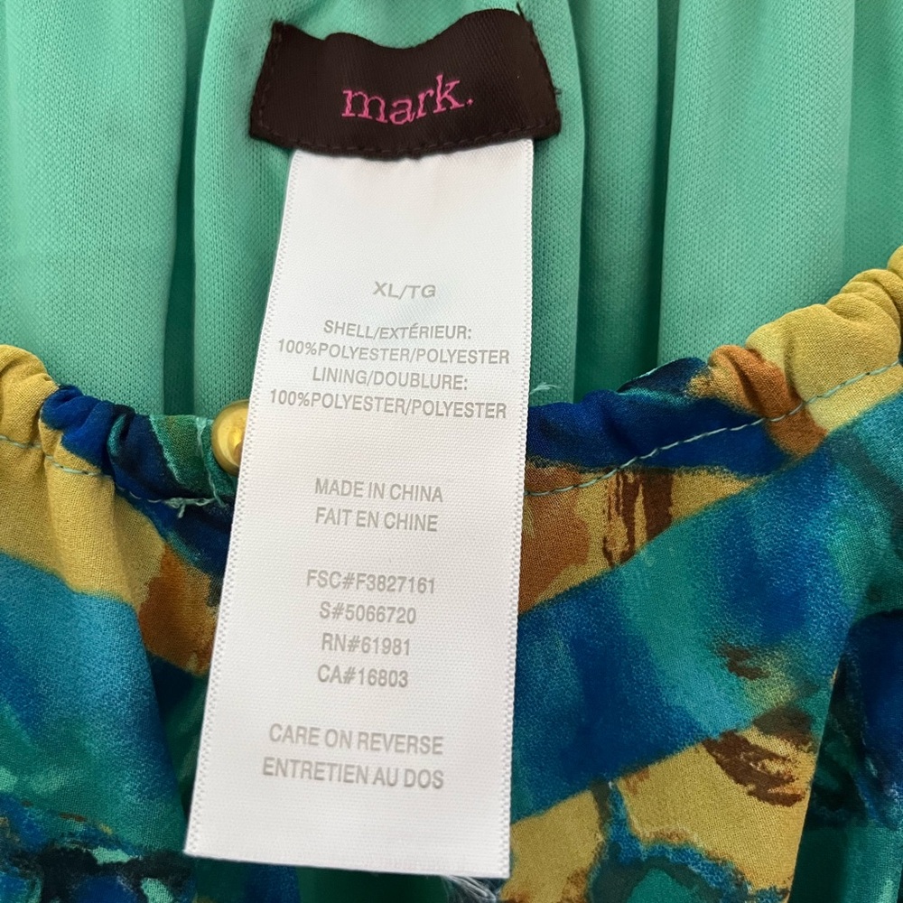 mark. Green and Blue High Low Halter Dress - Picture 3 of 7